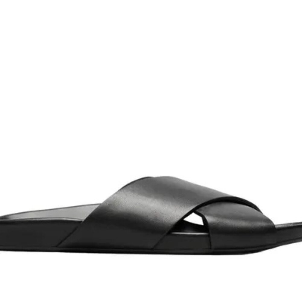 Everlane The Form Crossover Sandal in black leather